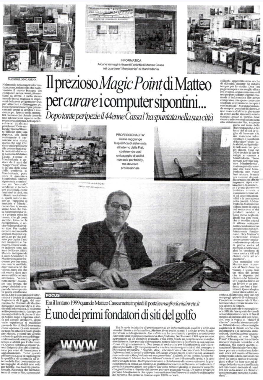 articolo di giornale sul mio LabMagic di Matteo Cassa