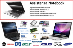 Sony, Asus, Samsung, Lenovo, Acer, Hewlett-Packard ( Hp ), Fujitsu, Toshiba, Dell, Msi, Microsoft, Hawaii, Huawei, Packard Bell, Razer, Alienware ed altre.. marche a san giovanni rotondo